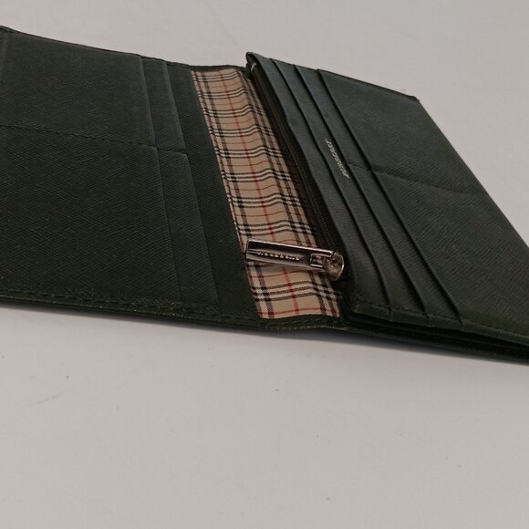 Burberry Vintage Unisex Nova Check Ivy Green Leather Wallet - Picture 9 of 16